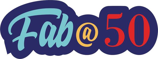 Giant Here's to 50 Birthday Photo Booth Props, 5-pc Front_Flat