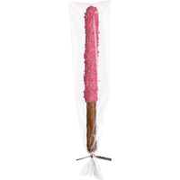 Rectangle Cello Pretzel Treat Party Bags, Clear, 9.75-in, 20-pk, for Birthday Party Front_Flat