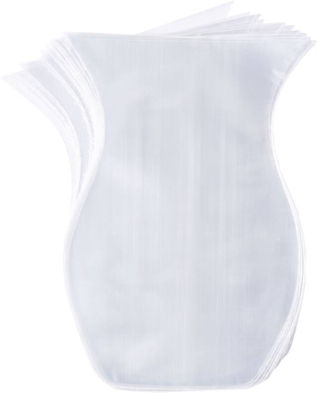 Vase Shaped Cello Treat Party Bags, Clear, 7-in, 100-pk, for Birthday Party Front_Flat