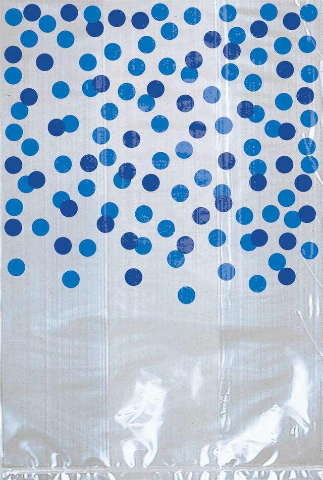 Royal Blue Polka Dot Treat Bags, 25-ct Overhead_Flat