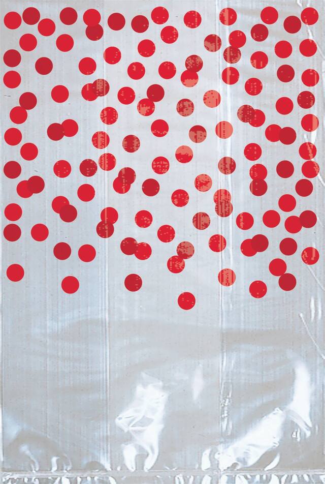 Red Polka Dot Treat Bags, 25-ct Overhead_Flat