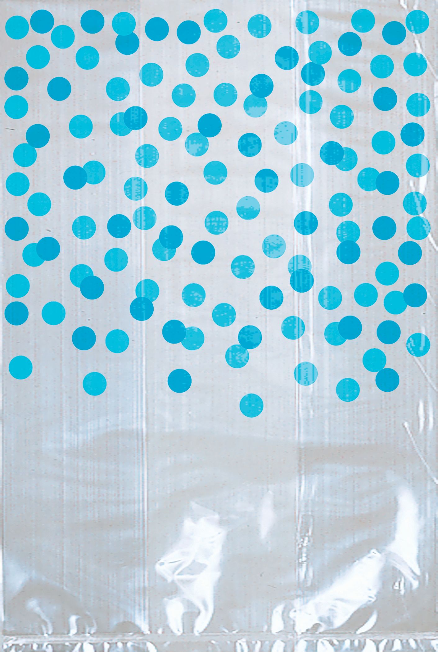 Caribbean Blue Polka Dot Treat Bags, 25-ct Front_Flat