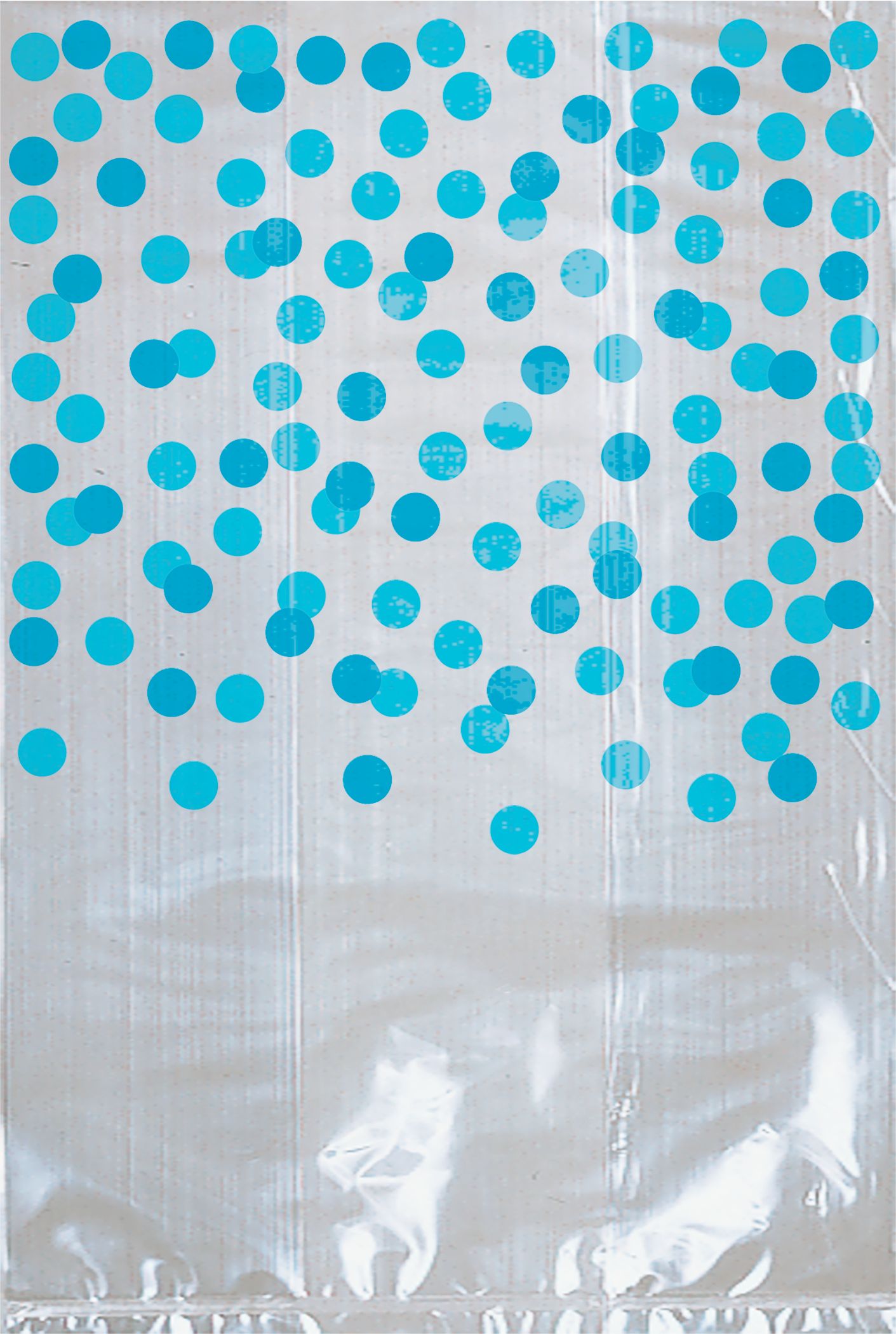 Caribbean Blue Polka Dot Treat Bags, 25-ct Front_Flat