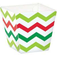 Mini bols cubiques de Noël à chevrons, paq. 36 Front_Angled_Right