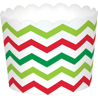 Chevron Christmas Scalloped Bowls, 24-pk Front_Elevated