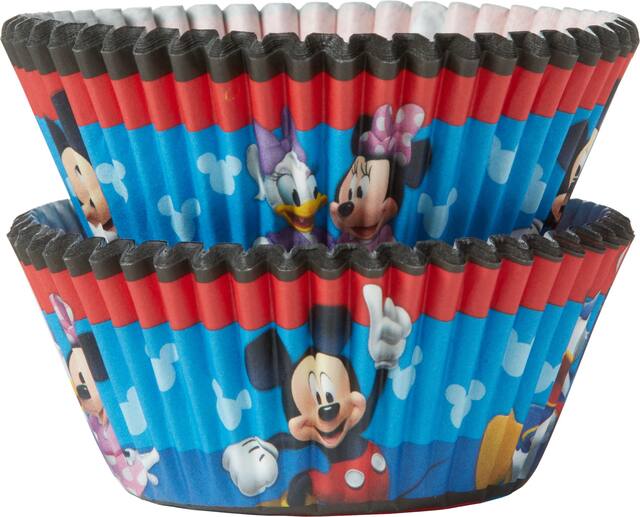 Moules à cuisson Wilton Disney La Maison de Mickey Mouse, bleu/rouge, 2 po, paq. 50, pour fête d'anniversaire Front_Elevated