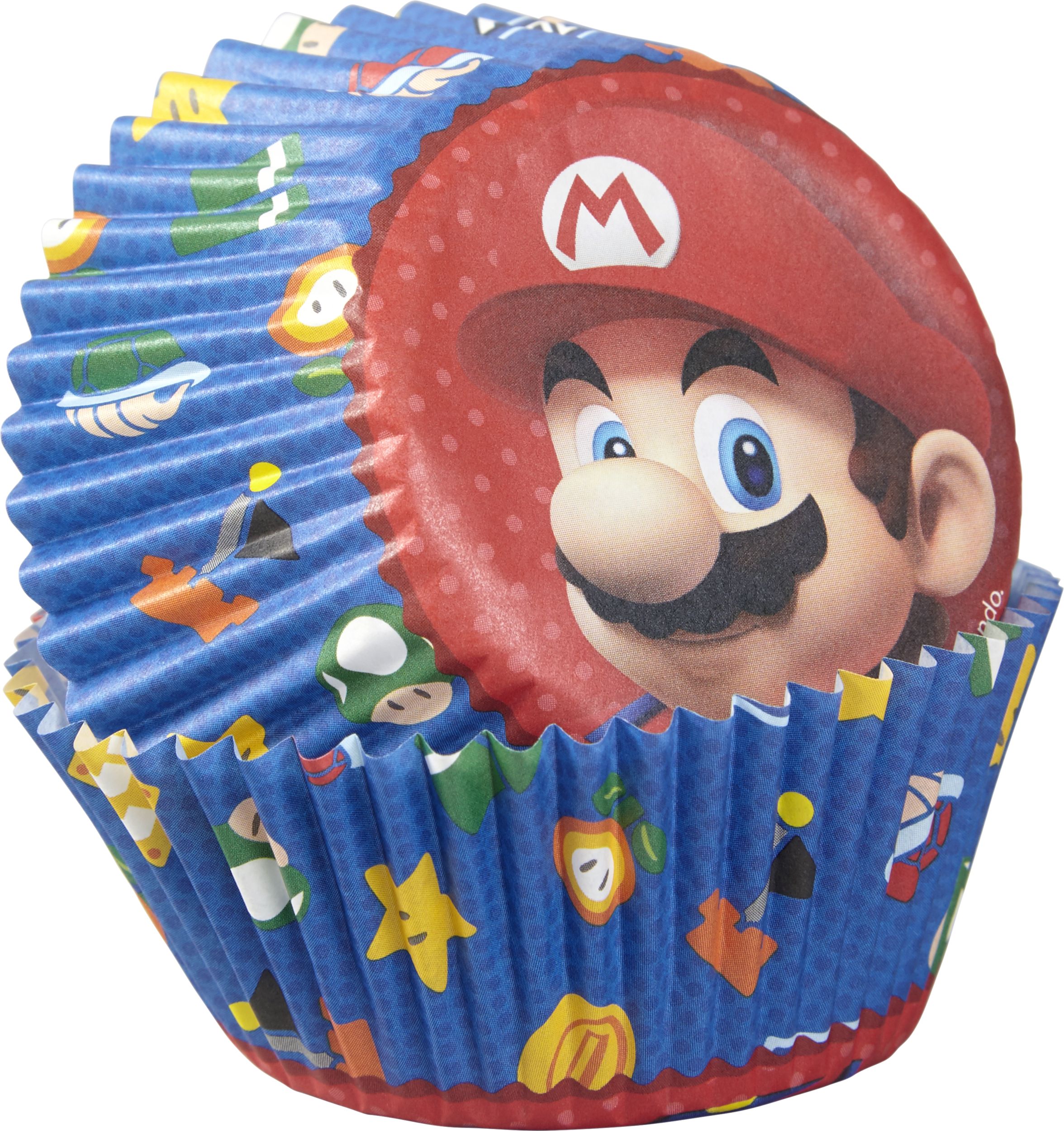 Wilton Nintendo Super Mario Bros Baking Cups, Blue/Red, 2-in, 50-pk, for Birthday Party Composite_or_Mixed