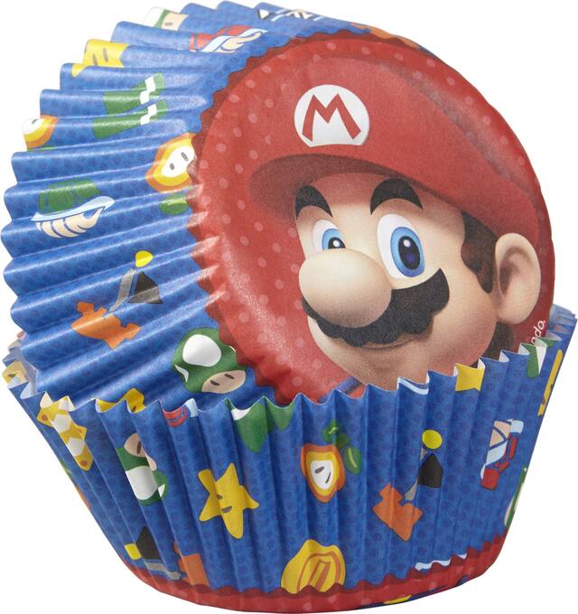 Wilton Nintendo Super Mario Bros Baking Cups, Blue/Red, 2-in, 50-pk, for Birthday Party Composite_or_Mixed