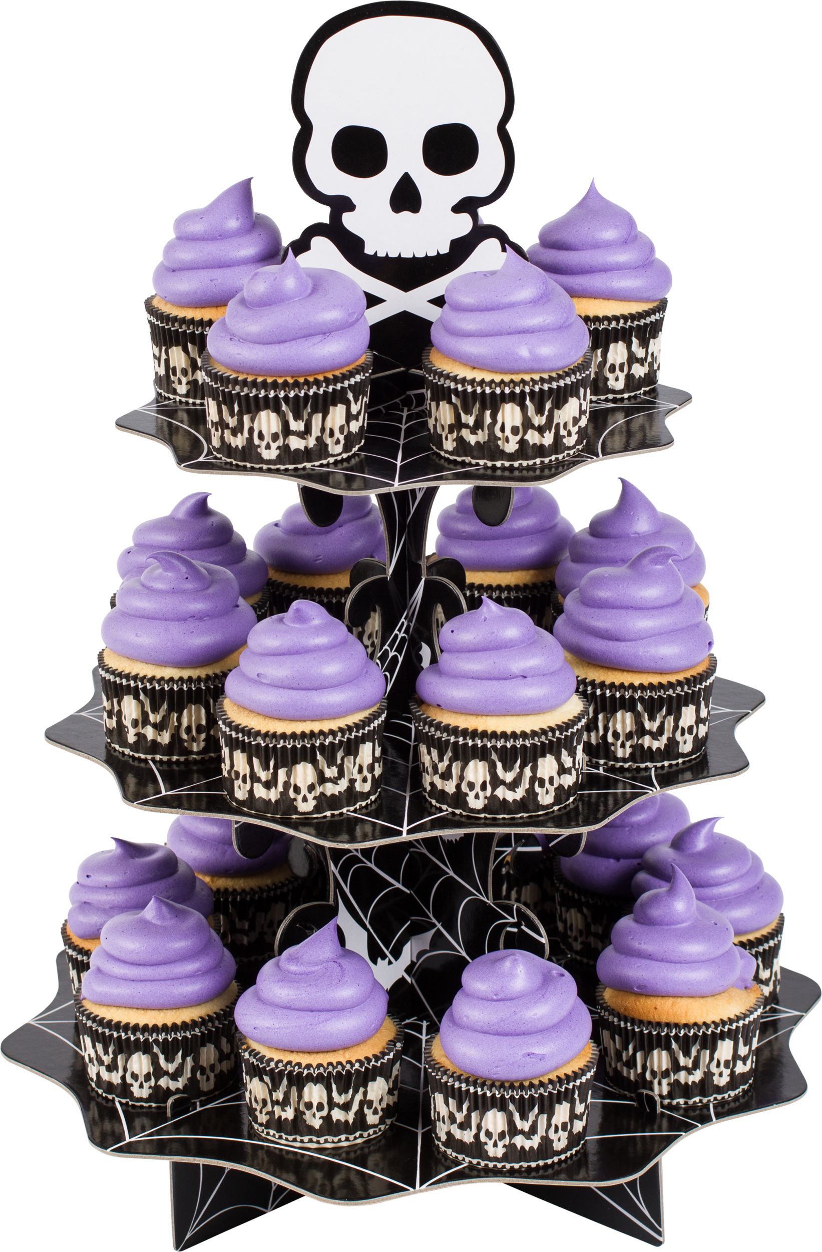 Skull Cupcake Stand Holds 24 Front_Elevated