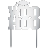 Mirrored Woohoo Graduation Cake Topper Front_Flat