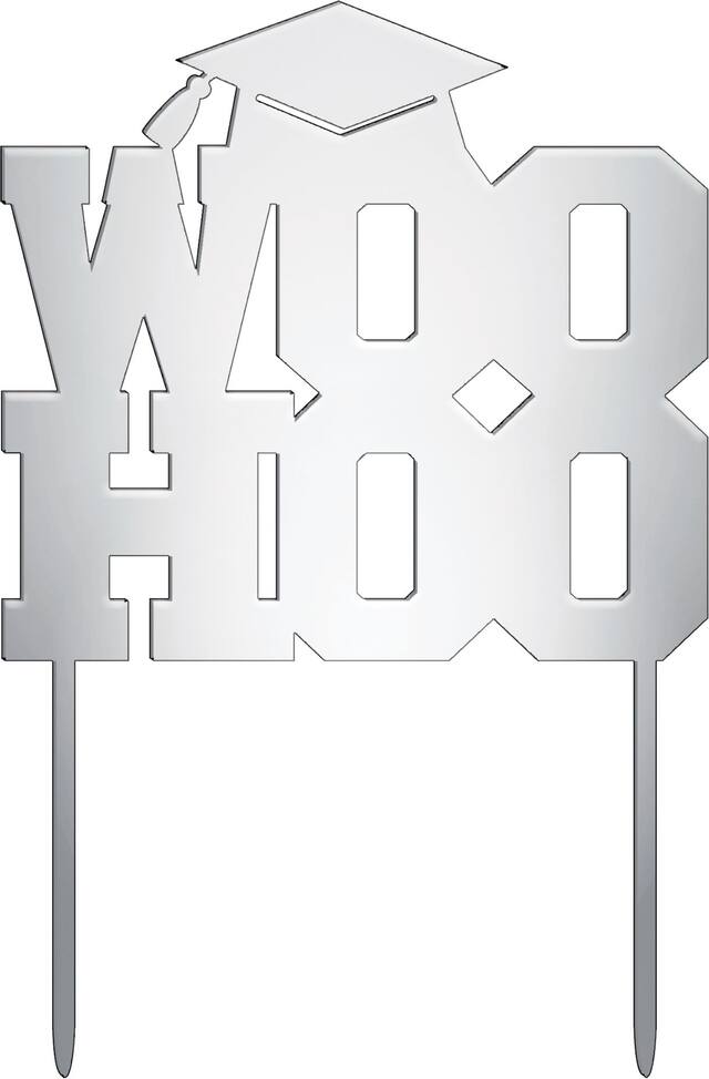 Décoration de gâteau du diplômé Woohoo miroir Front_Flat