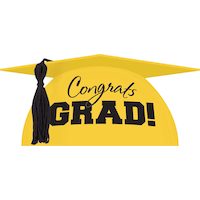 Yellow Graduation Cap Cake Topper Front_Flat