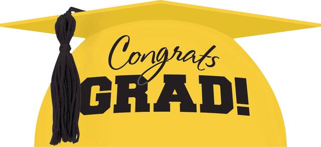Yellow Graduation Cap Cake Topper Front_Flat