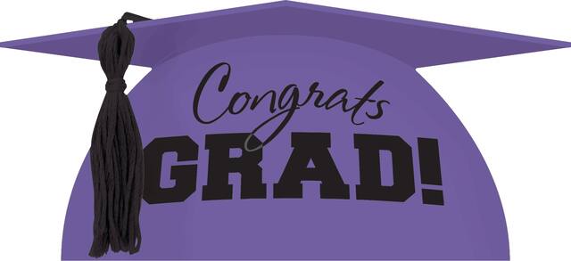 Purple Graduation Cap Cake Topper Front_Flat