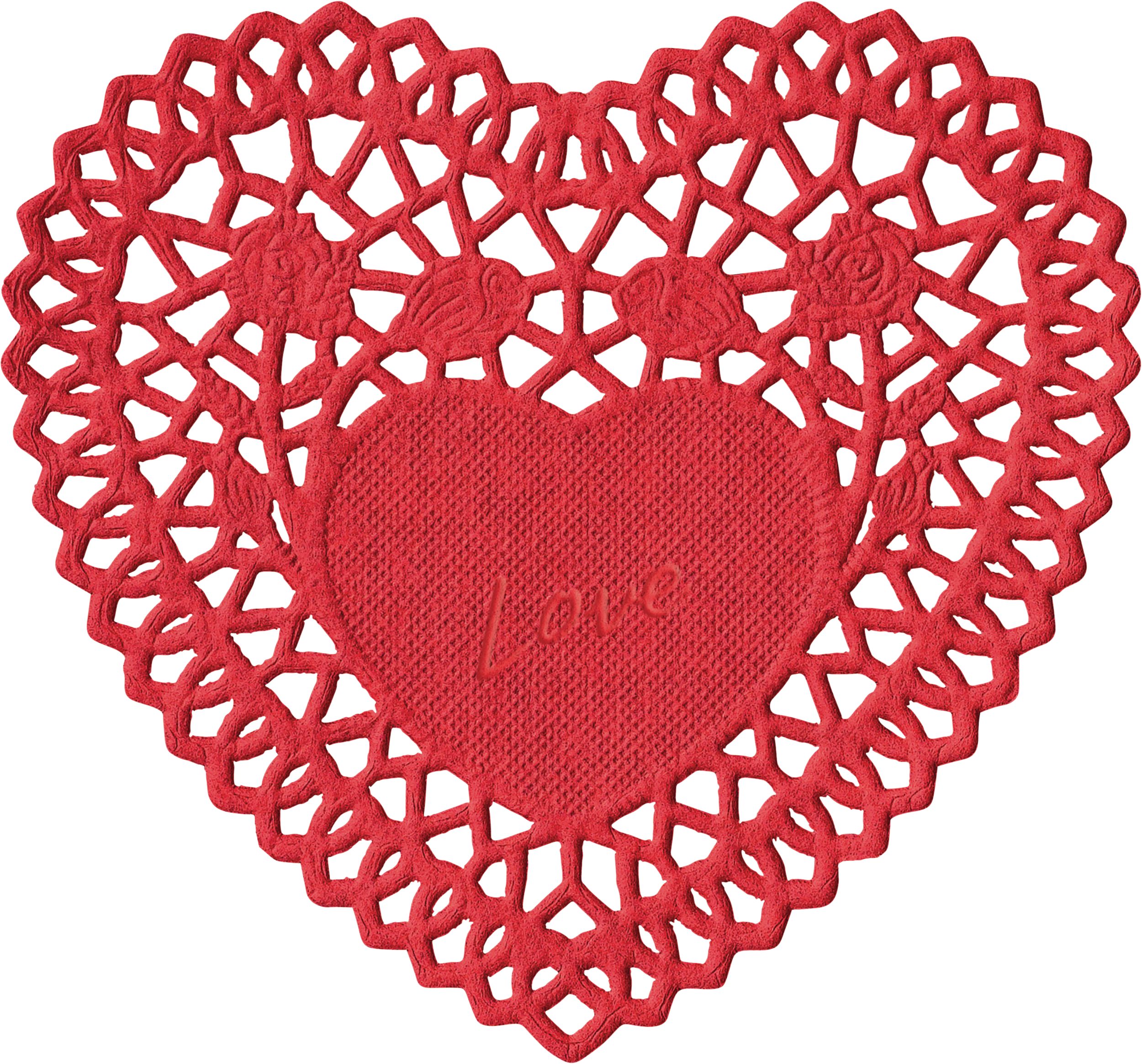 Valentine's Day Heart Doilies, 40-pc Overhead_Flat