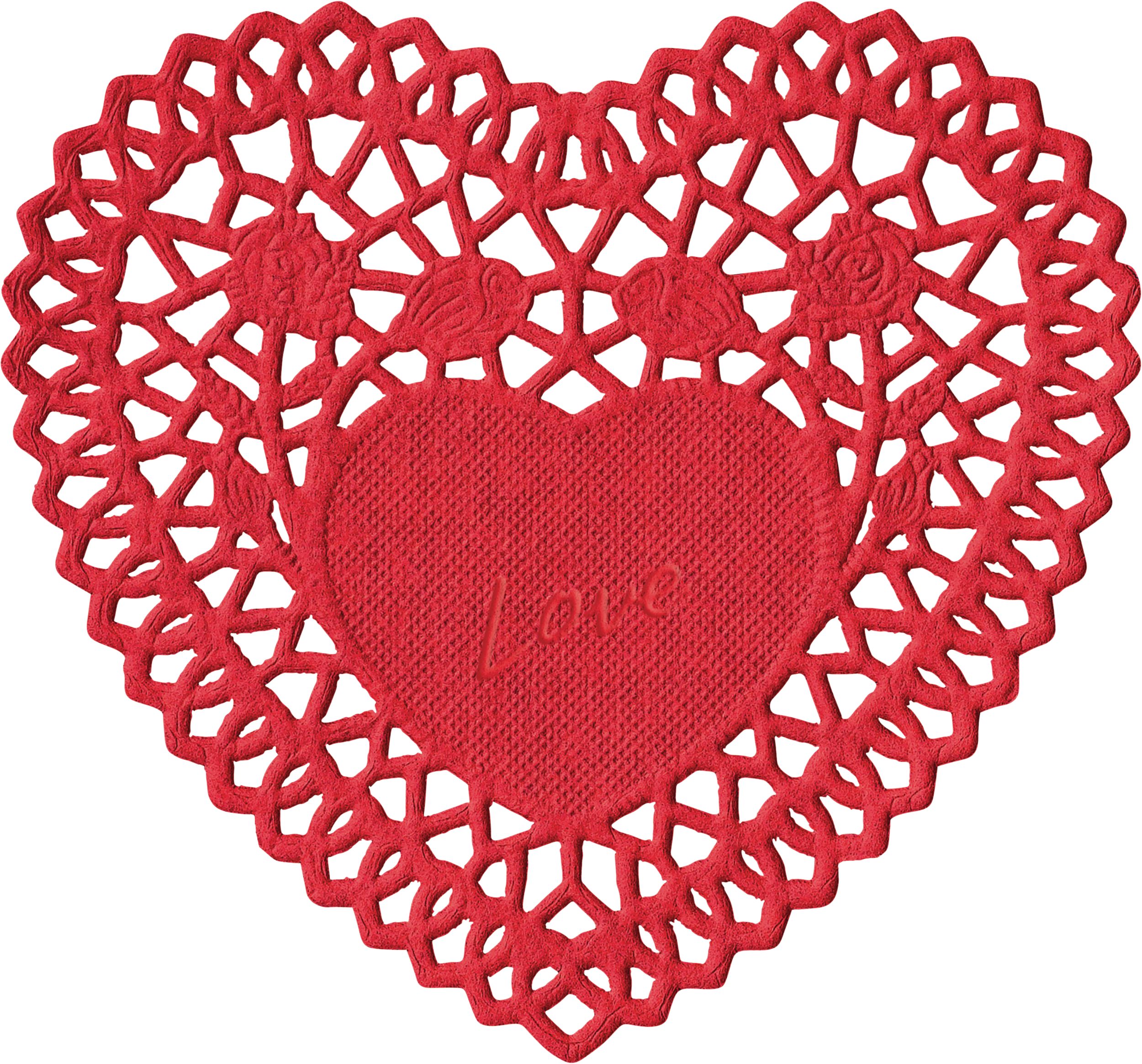 Valentine's Day Heart Doilies, 40-pc Overhead_Flat
