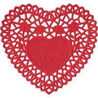 Napperons en dentelle coeur de la Saint-Valentin, paq. 40 Overhead_Flat