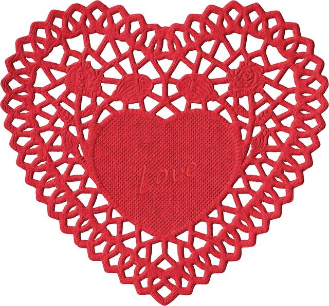 Valentine's Day Heart Doilies, 40-pc Overhead_Flat