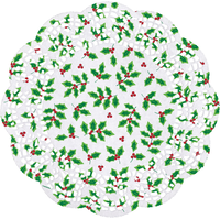 Napperons ronds en papier, blanc/rouge/vert, 10 po, paq. 40, pour Noël Front_Flat