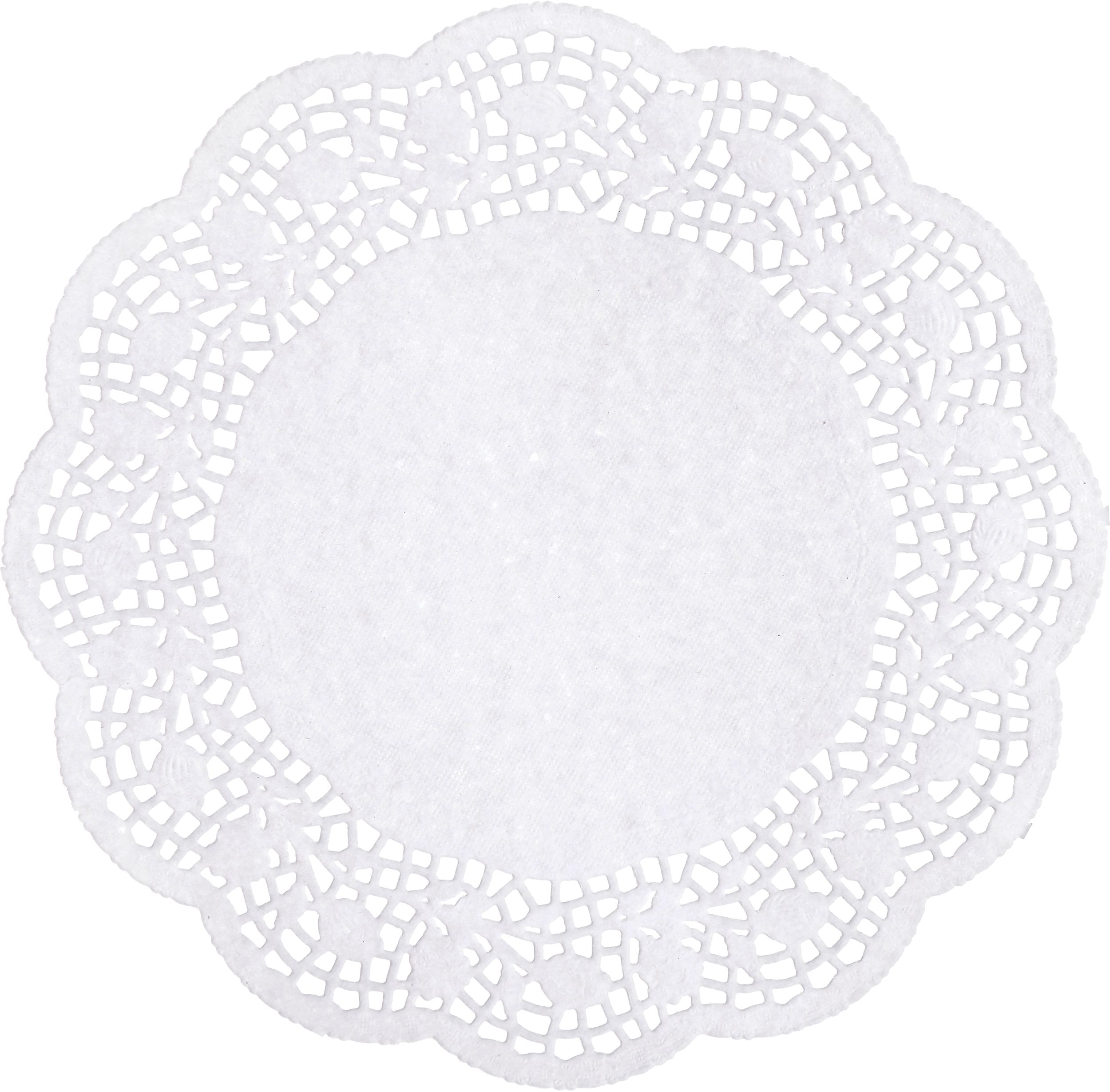 Round Paper Placemat Doilies, White/Red/Green, 10-in, 40-pk, for Christmas Front_Flat