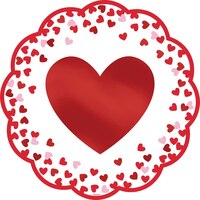 Napperons en dentelle confettis et cœurs de la Saint-Valentin, paq. 12 Front_Flat