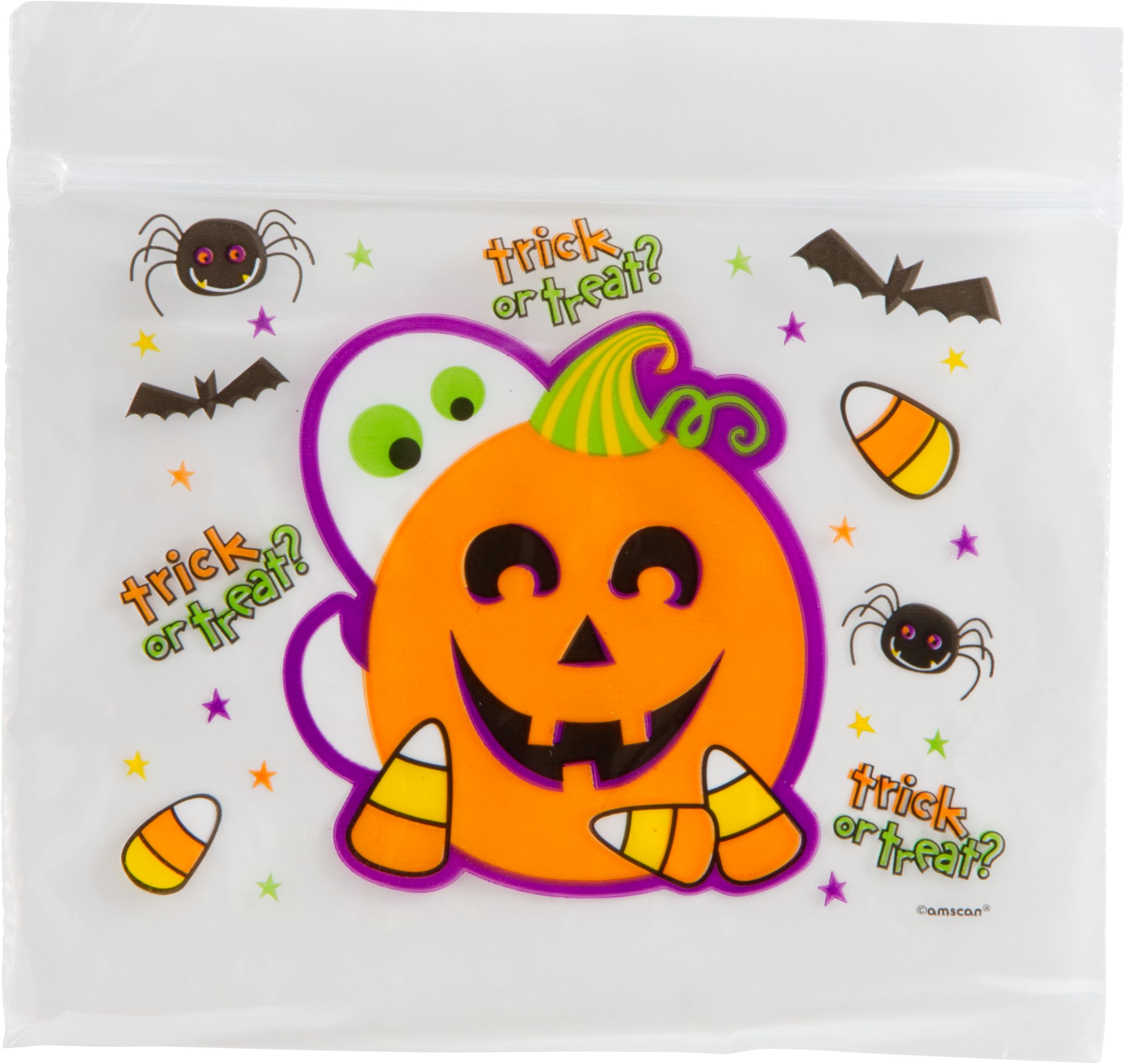 Resealable Cute Halloween Treat Bags, 30-pk Front_Flat