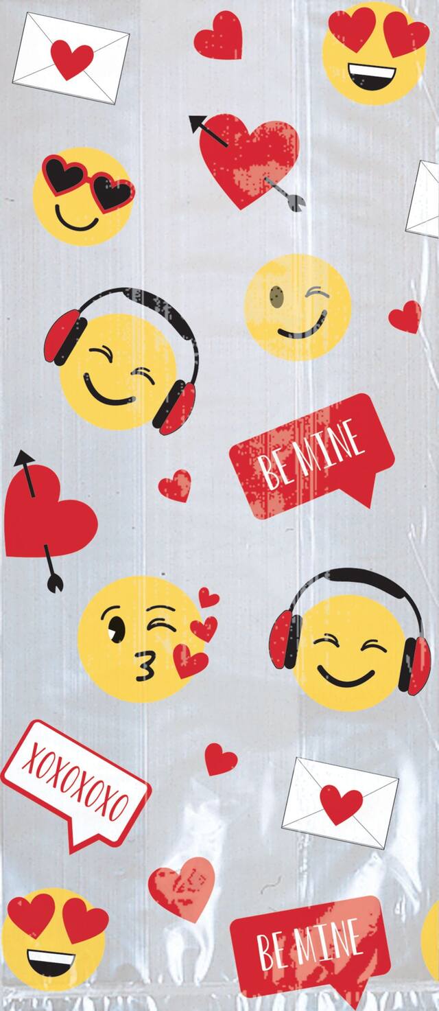 Sacs à surprises avec coeurs souriants pour Saint-Valentin/fête, paq. 20 Overhead_Flat