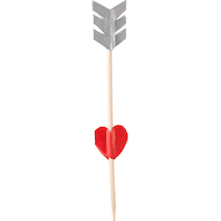 Heart & Arrow Cupcake Picks for Valentine's Day, 36-pk Overhead_Flat