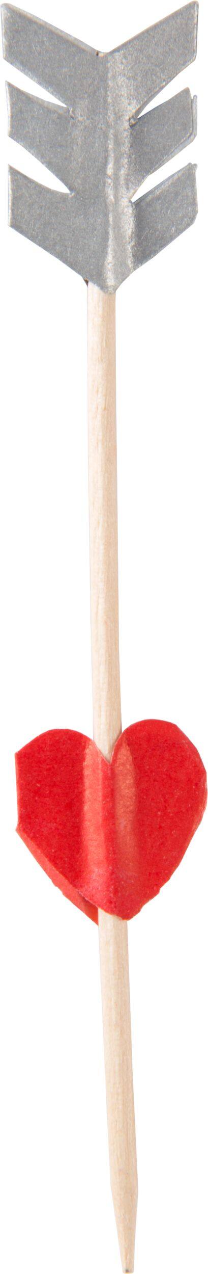 Pics de petits gâteaux pour Saint-Valentin, coeur et flèche, paq. 36 Overhead_Flat