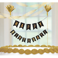 Happy Birthday Banner Cake Topper Front_Flat
