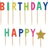 Multicolour Happy Dots Happy Birthday Toothpick Candle Set, 14-ct Front_Flat