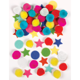 Multicolour Happy Dots & Stars Table Scatter, 60-pk Overhead_Flat