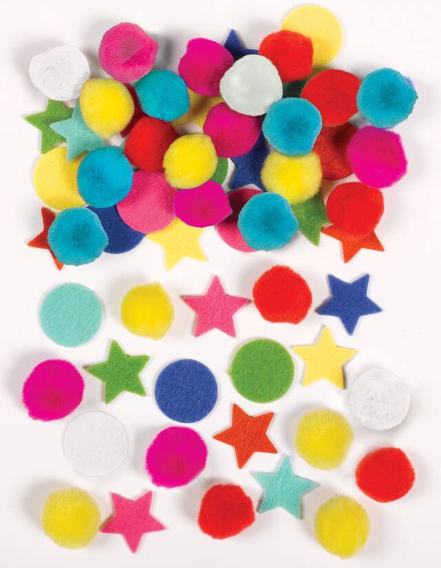 Confettis de table festifs multicolores en forme de pois et d'étoiles, paq. 60 Composite_or_Mixed