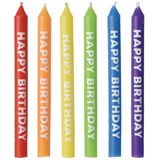 "Happy Birthday" Wax Candles, Multi-Coloured, 3.25-in, 12-pk, for Birthday Party Front_Flat