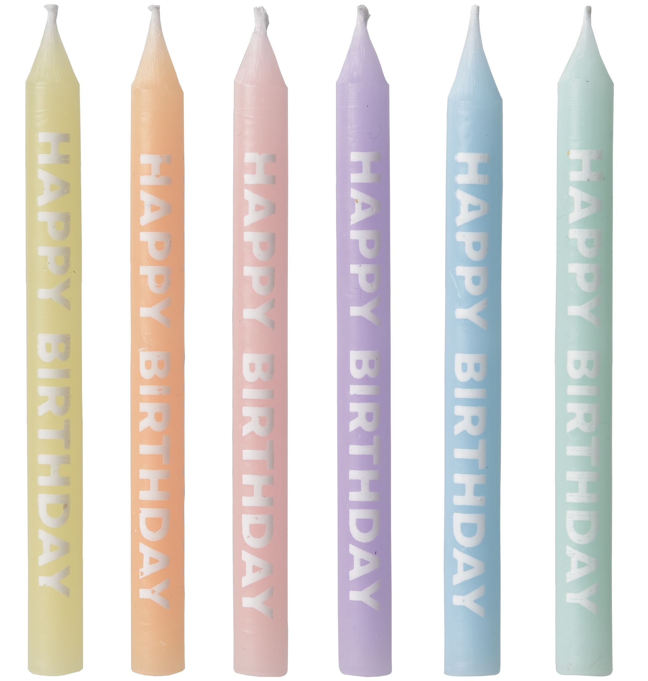 Pearlized Pastel Birthday Candles, Set of 16 - Cake Toppers