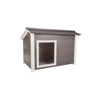 New Age Pet® ThermoCore™ Insulated Outdoor ECOFLEX® Dog House, Grey, X-Large Front_Three_Fourths_Angled_Right