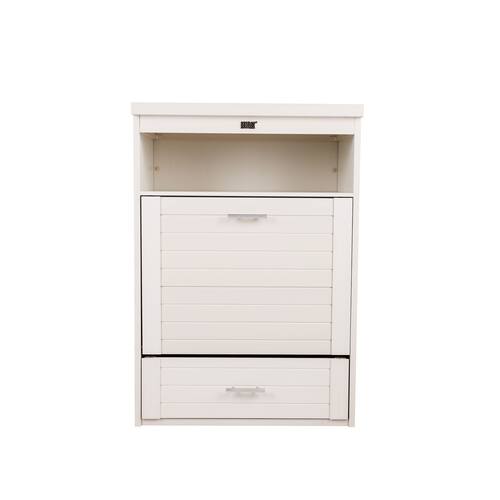 New Age Pet® ECOFLEX® Brea Dog Pantry Diner with Angled Storage Drawer, White