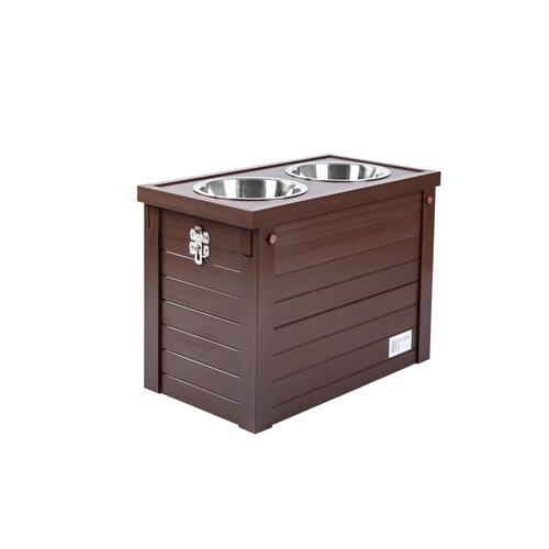 New Age Pet® ECOFLEX® Piedmont Elevated 2-Bowl Pet Diner Stand with Hidden Storage Bin, Assorted Colours