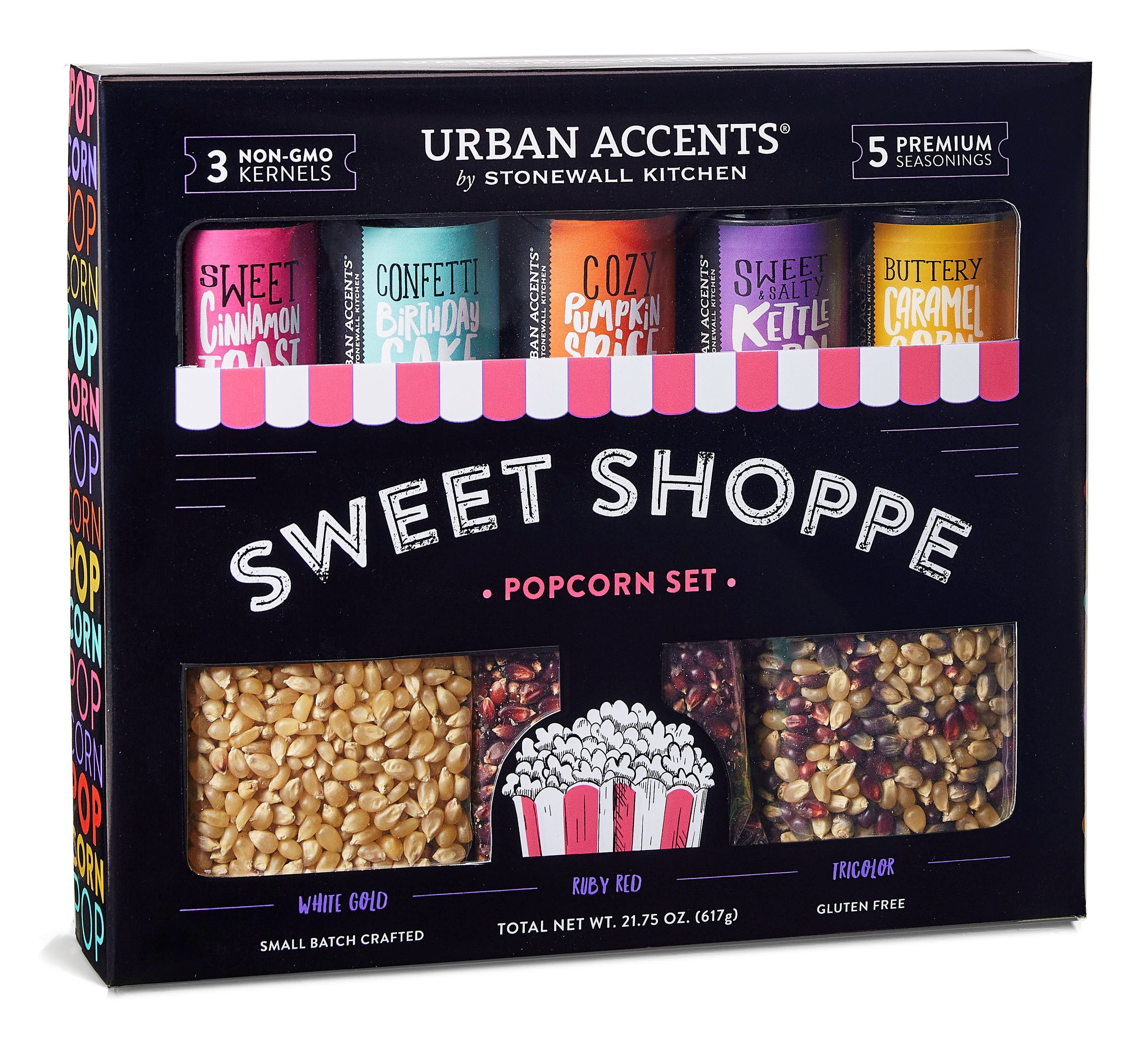 Popcorn Kernels & Gourmet Popcorn Seasonings Gift Set Front_Angled_Right