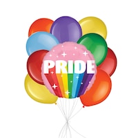 Bouquet de ballons arc-en-ciel Pride avec ballons en latex, couleurs arc-en-ciel, paq. 10, gonflage à l¿hélium et ruban compris