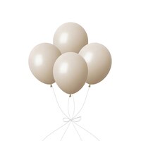 Latex Balloon Bouquet, White Sand, 4-pk, Helium Inflation & Ribbon Included for Birthday/Special Occasion Front_Flat