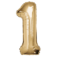 0-9 Numbers Satin Foil Balloon, White Gold, 34-in, Helium Inflation & Ribbon Included for Birthday/Graduation/New Year's Eve/Anniversary