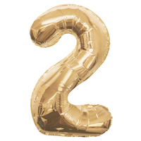 0-9 Numbers Satin Foil Balloon, White Gold, 34-in, Helium Inflation & Ribbon Included for Birthday/Graduation/New Year's Eve/Anniversary