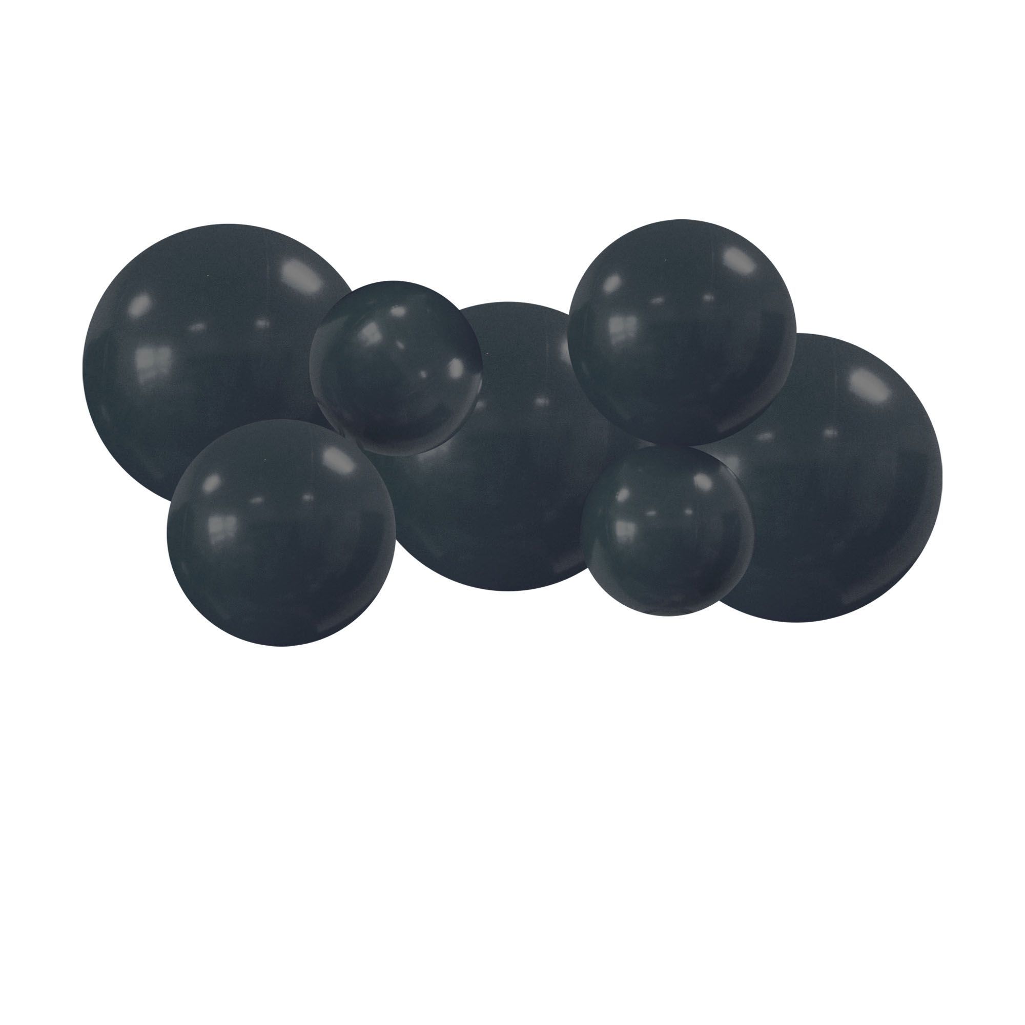 PartyAire Reusable Linked Inflatable PVC Balloon Garland, Black, Air-Filled Front_Flat