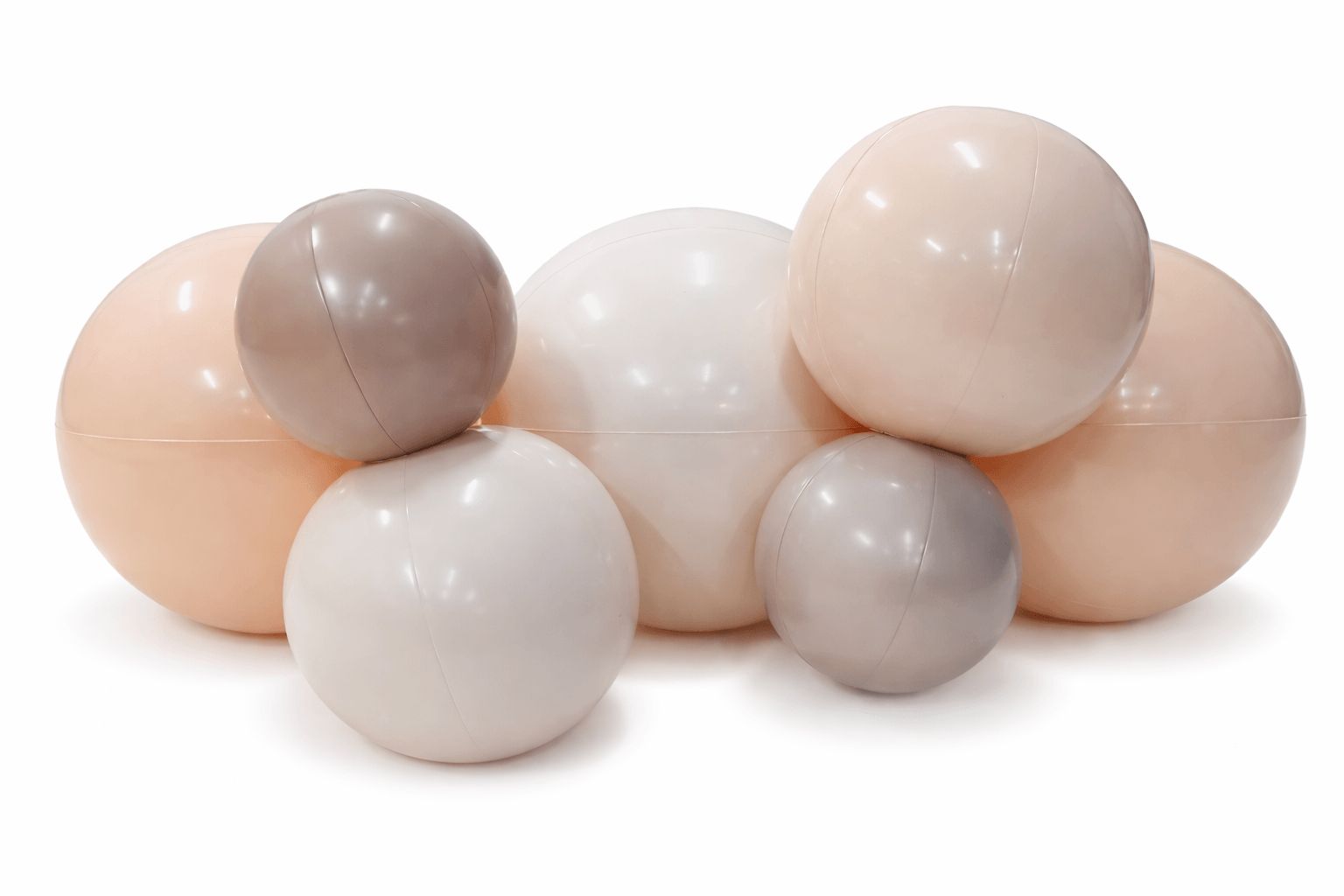 Reusable Linked Inflatable PVC Balloon Garland, Neutral Tan Mix, Air-Filled for Birthdays/Weddings/Baby Showers Front_Flat