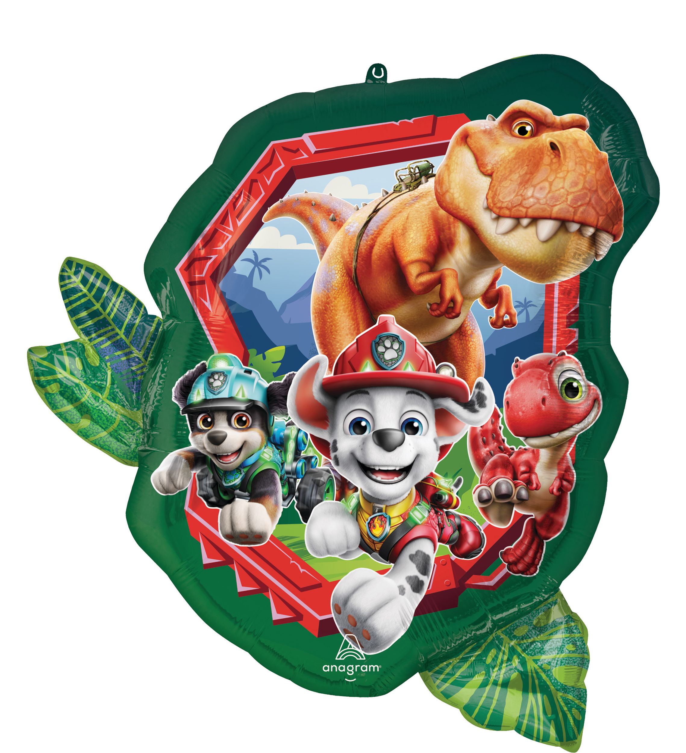 23" Paw Patrol, The Dino Movie Foil Balloon Front_Flat