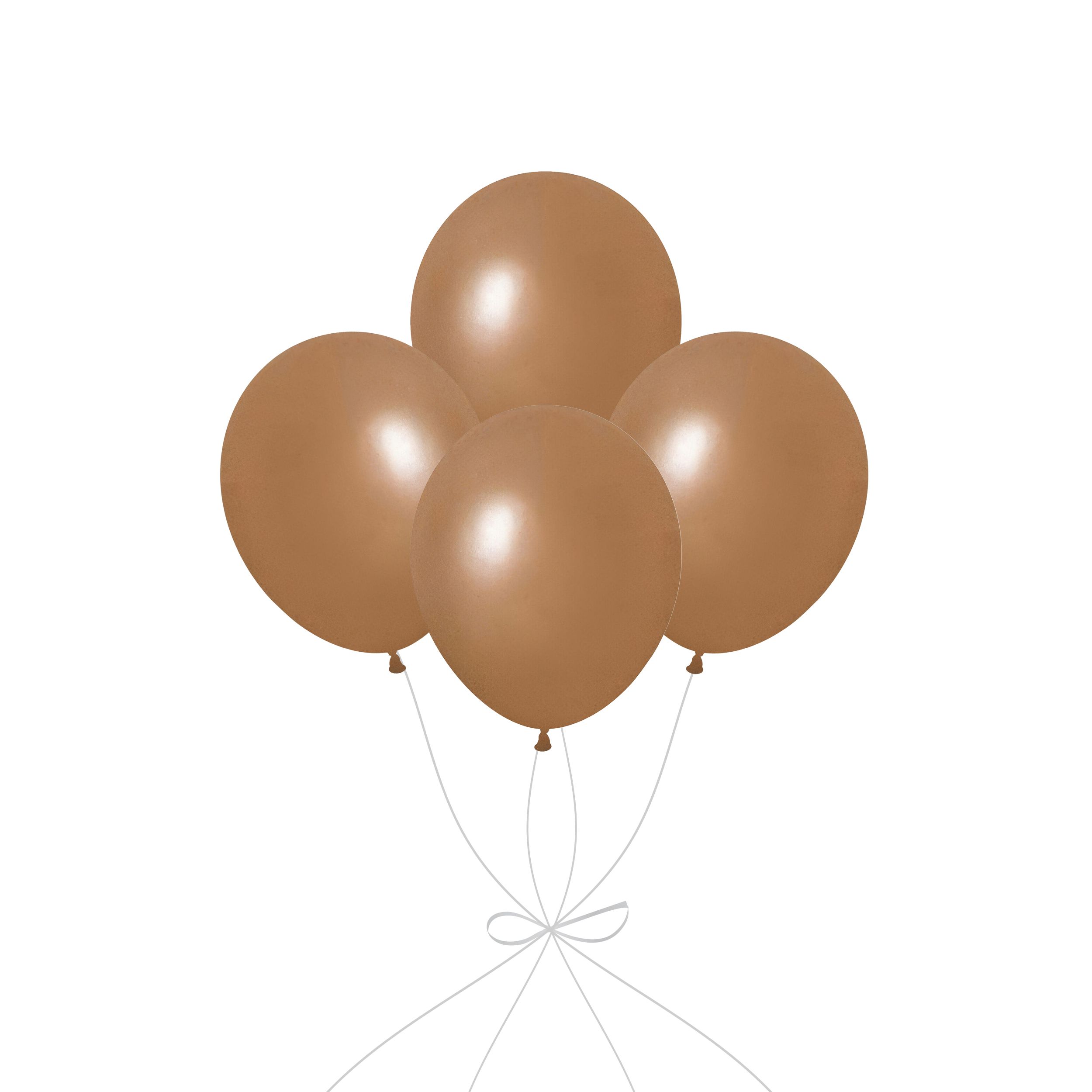 Bouquet de ballons en latex, kaki, paq. 4, gonflage à l’hélium et ruban inclus, pour anniversaire/occasion spéciale Front_Flat
