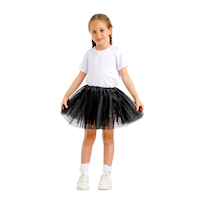 Kids' Tutu Tulle Thick Skirt, Assorted Colours, One Size, Wearable Costume Accessory for Halloween Front_Flat
