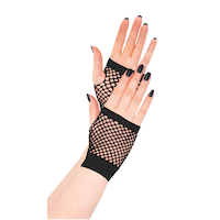 Gants sans doigts courts en filet pour adulte, noir, taille unique, accessoire de costume à porter pour l'Halloween Composite_or_Mixed