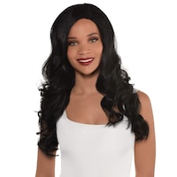 Long Wavy Hair Glam Wig, Assorted Colours, One Size, Wearable Costume Accessory for Halloween Front_Flat